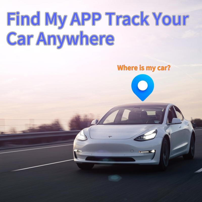 2 Real Time GPS car Tracker for Vehicles Tracking Device Car OBD Locator Works with Apple Find My APP Quick Installation Smart Tracker Anti-Lost Device Finder Position iOS Only