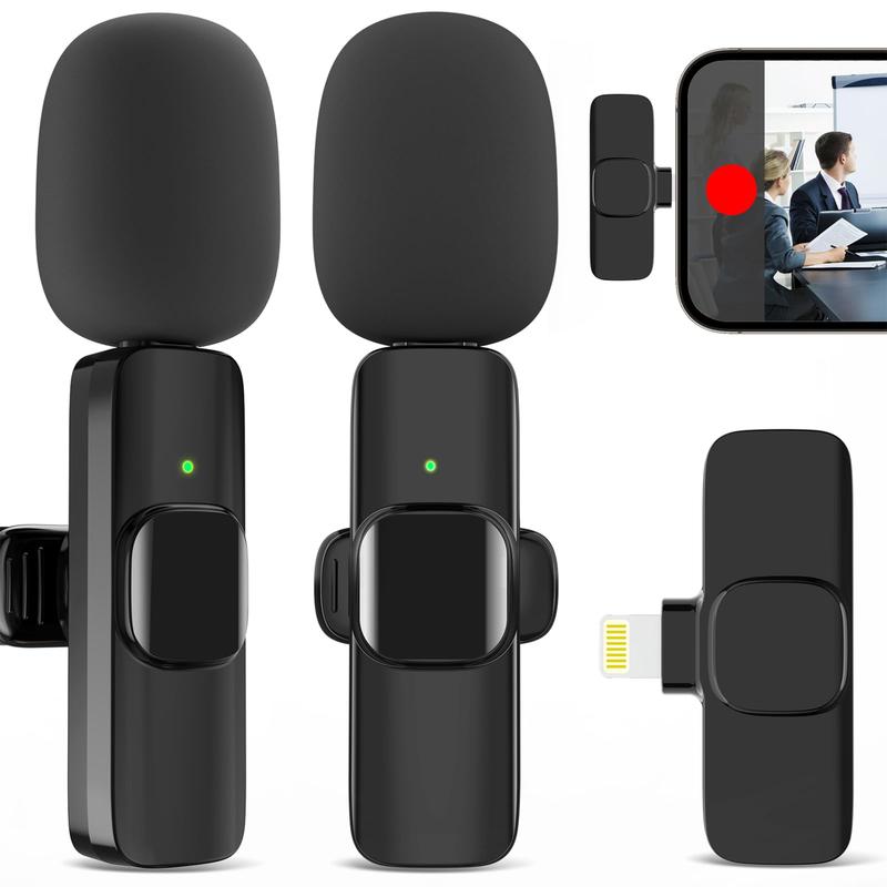 Portable Wireless Lavalier Microphone,Pro-Grade Audio on the Go: Portable Lavalier Mic for All Devices Charging Bluetooth