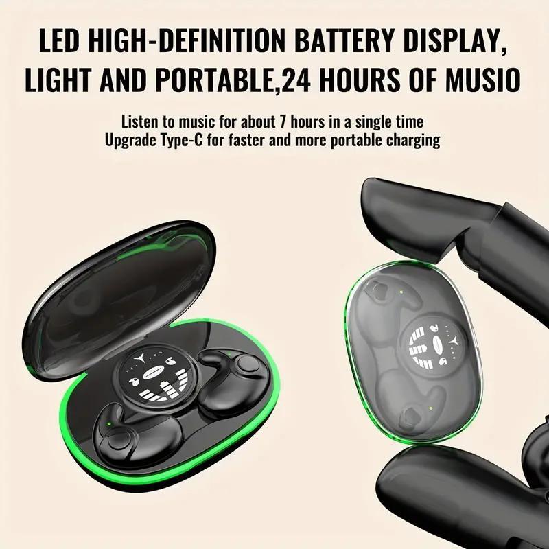 Wireless Sleeping Earbuds, Noise Cancelling Headphone, Bluetooth-compatible Earphones for Running, Exercising, Gaming Sports