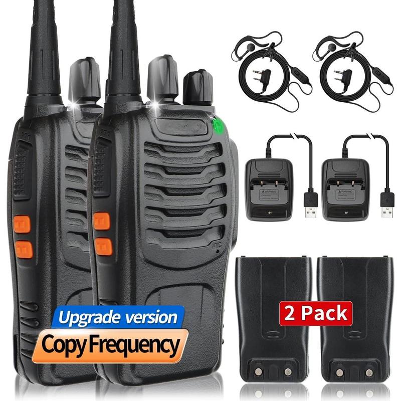 Walkie Talkies Long Range Walkie Talkie for Adults with Earpiece Mic Rechargeable 2 Way Radios Copy Frequency Handheld Two Way Radios Transceiver Walky Talky with USB Base Charger for Camping