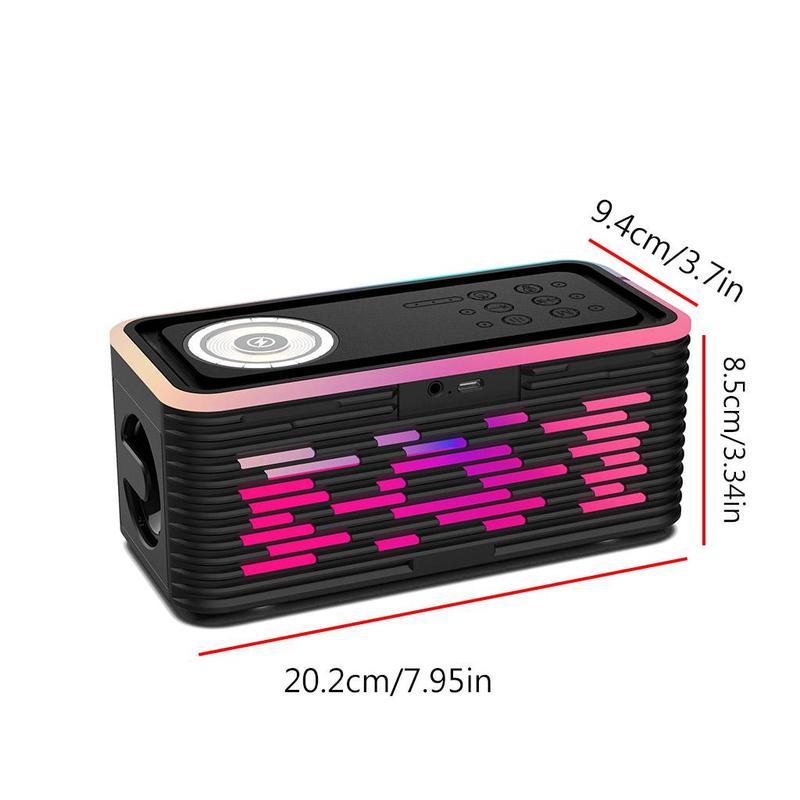 Multifunctional Wireless Speaker with Alarm Clock, USB Rechargeable BT Speaker with Wireless Charger, Sleep Sound Machine for Bedroom Relaxation & Sleep