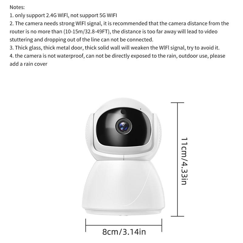 WJG Wireless Security Camera, 2.4G Network System Smart WiFi Indoor Panoramic Monitoring Camera, Home Security Video Surveillance Network Camera System