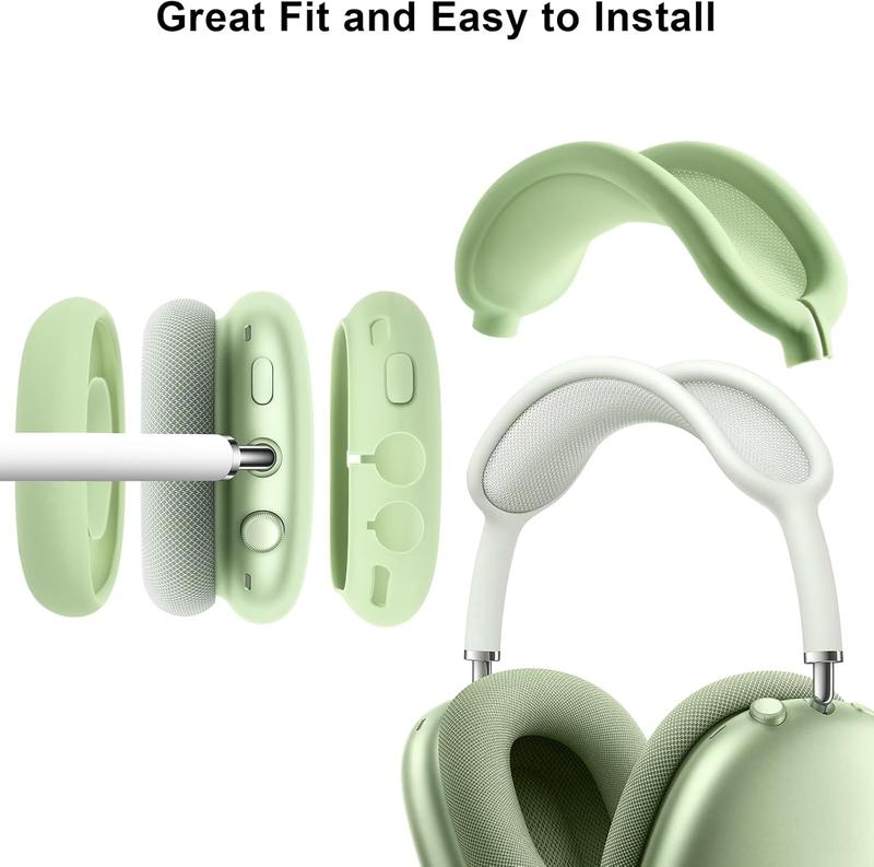 Case Cover for AirPods Max, Ear Pad Case Cover Ear Cups Cover, Headband Cover for AirPods Max Headphones, Anti-Scratch Accessories Soft  Protector for  AirPods Max-Green