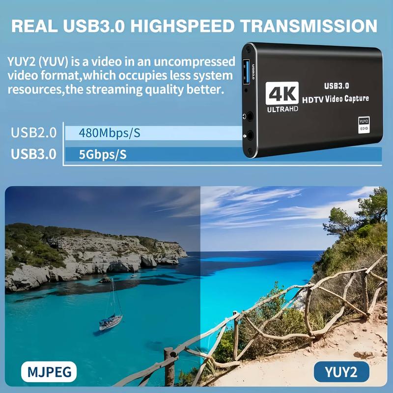 4K HDMI video  -used for game live streaming and video conferencing-supports Switch,PS4 5,OBS,camera,and PC.Supports 1080p60fps Accessories capture video capture hdmi capture hdmi video