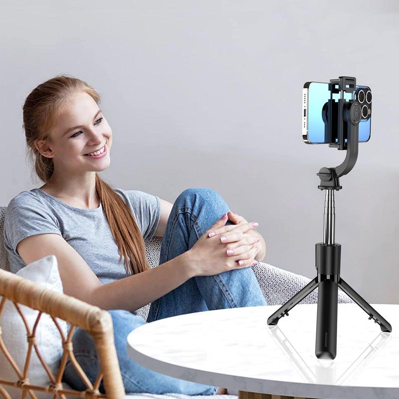 Portable Phone Selfie Stick, Wireless Remote Control Tripod Selfie Stick, Lightweight & Detachable Phone Clip for Live Streaming, Vlogging, Travel