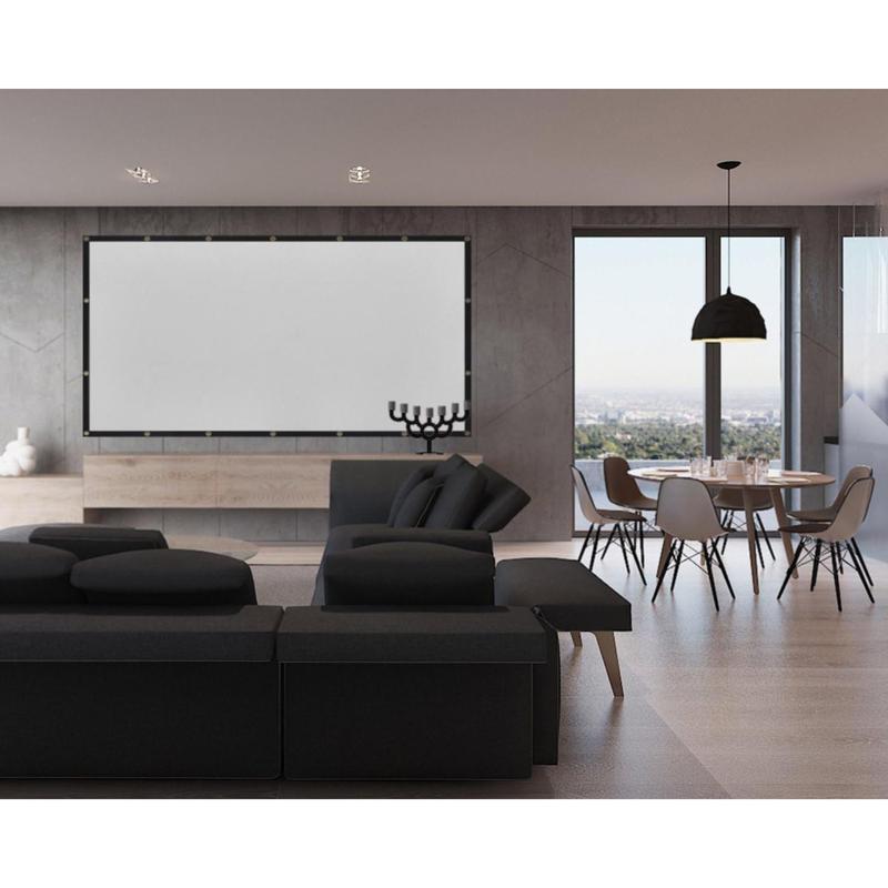 120 inch Projector Screen 16:9 Foldable Anti-Crease Portable Projector Movies Screens for Home Theater Outdoor Indoor Support Double Sided Projection