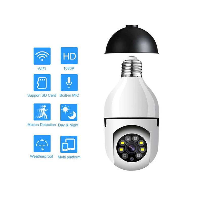 Smart Bulb Camera with Motion Detection for HD Home Security Monitoring