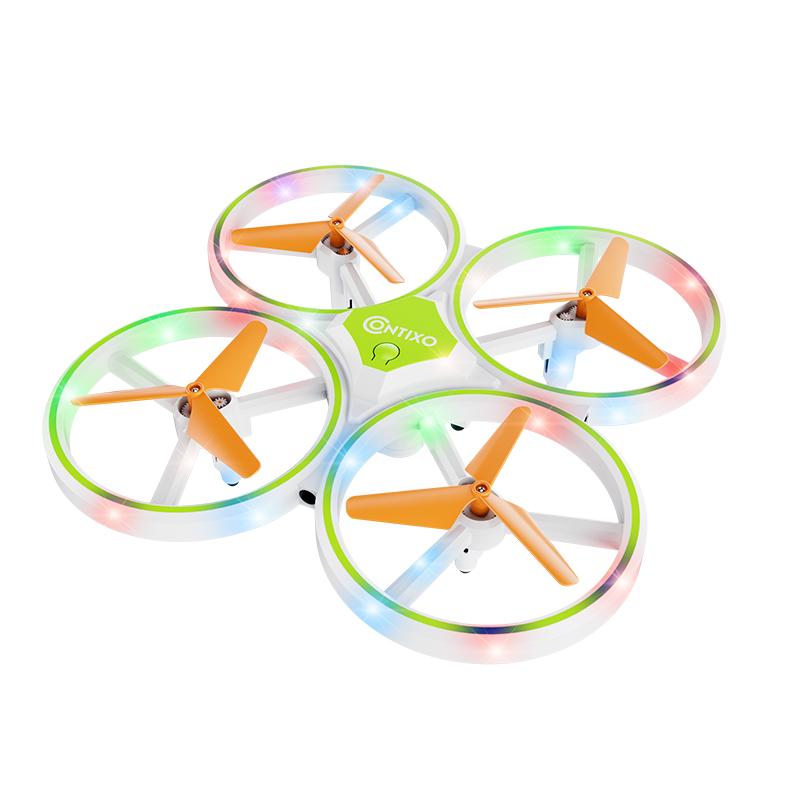 Contixo Dragonfly Mini Drone for Kids, Auto Takeoff, Altitude Hold, 360° Stunts, LED Lights, 16-Min Flight Cameras Colorful