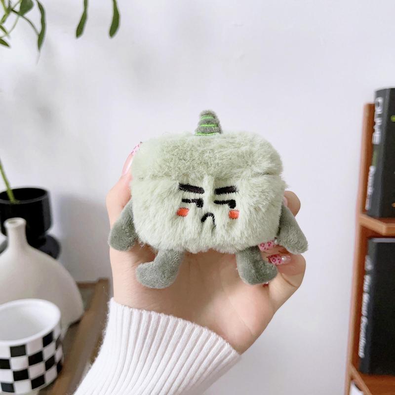 Cute Monster Design Plush Earphone Case, Soft Plush Earphone Protective Cover, Earphone Protector Cover Compatible with AirPods 3 2 1