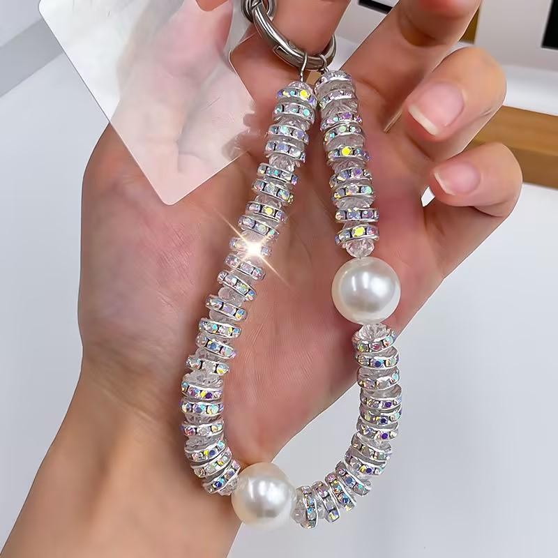 Faux Pearl Decorated Camera & Phone Strap, Fashionable Short Phone Lanyard, Portable Mobile Phone Chain for Women & Girls, Fashion Phone Accessories