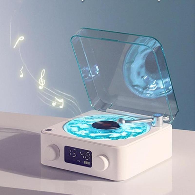 Record Player Shaped BT Speaker, USB Rechargeable Wireless Speaker, White Noise Speaker with LED Light, Portable Wireless Speaker for Home Office Sleep Use