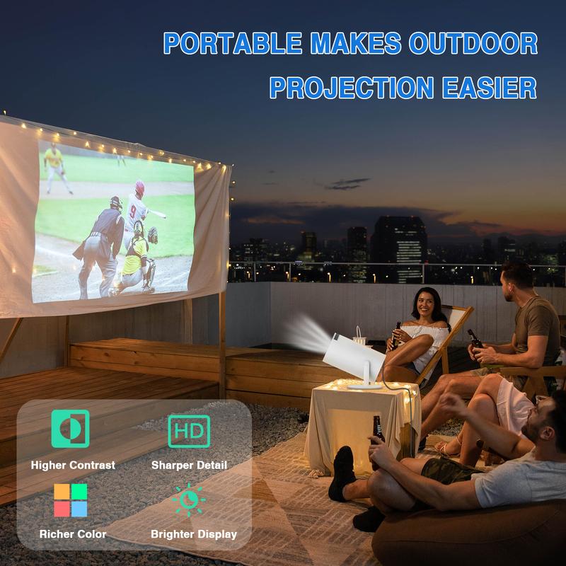 4K Game Projector with Two Game Consoles,Portable Projector WiFi6, Automatic Correction, 270° Rotatable Compatible with iPhone projector Audio cosy  projector portable projector