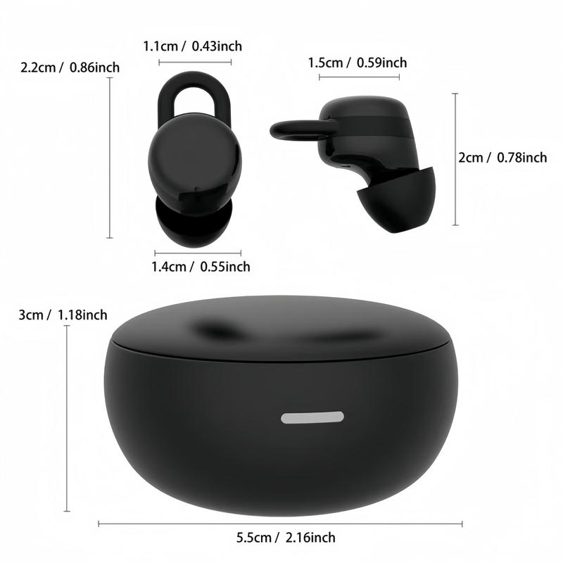 Mini True Wireless Earbuds, Ultra-compact & Discreet Earbuds with Charging Case, Noise Cancelling Headphones for Gaming, Sports, Running