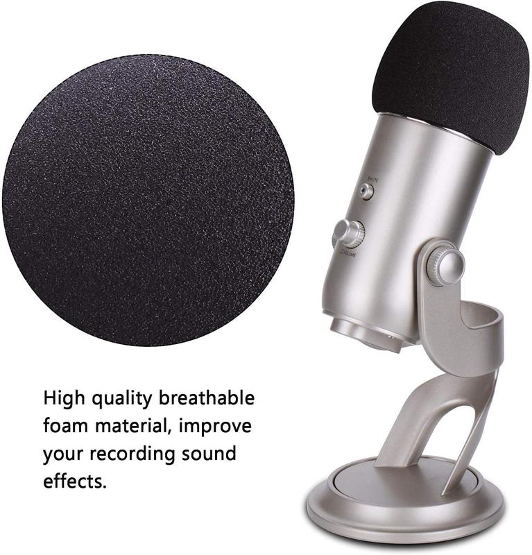 2 count Blue Yeti Pop Filter, Professional Microphone Pop Filter Windscreen,  Windscreen & Furry Windscreen Microphone Cover Designed for Yeti Mic and Blue Yeti Pro USB Microphone