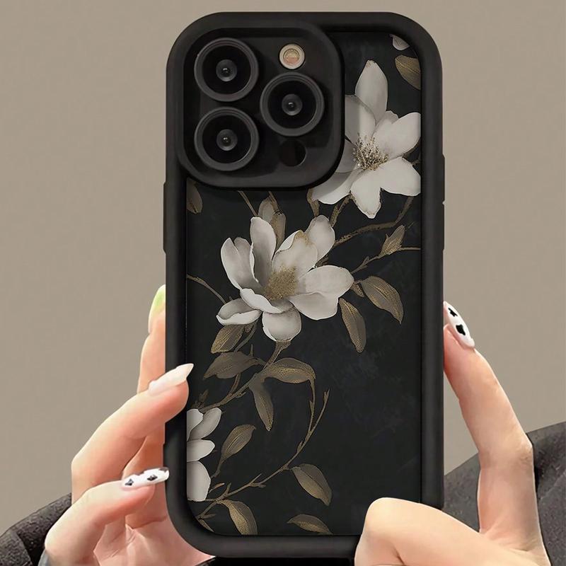 Floral Pattern Phone Case, Anti-drop Cellphone Protective Case, Total Protective Shockproof Mobile Phone Cover for iPhone Series