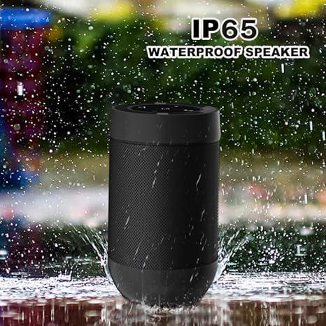 Bluetooth 5.3 Speaker, TWS Stereo Pairing, 360° HD Sound, IP65 Waterproof, Built-in Mic, TF Card Support, for Home, Party, Outdoor, Beach