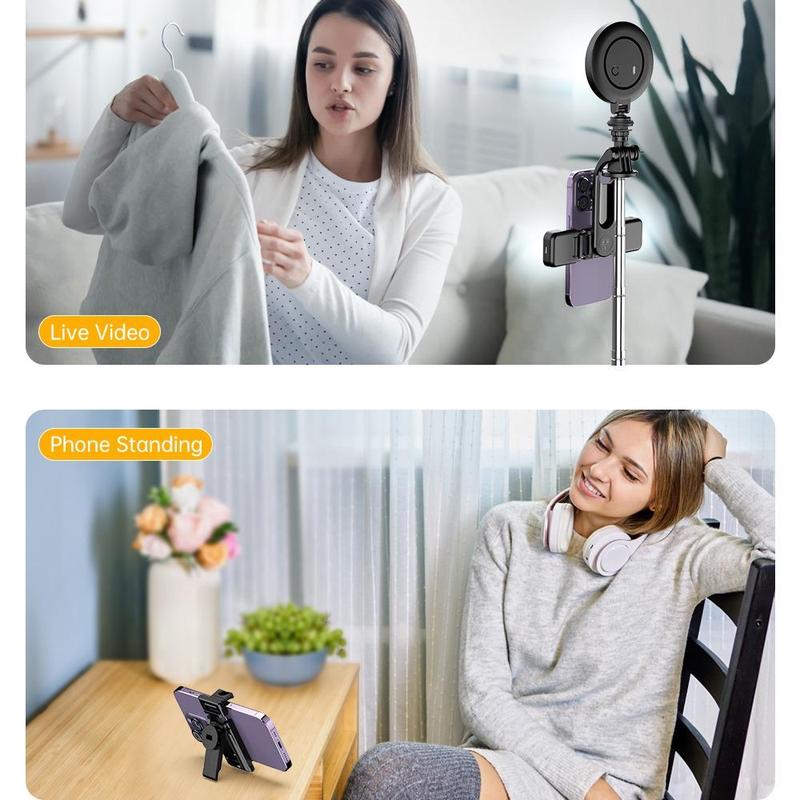 Selfie Stick Tripod with Light, Separate Design Selfie Stick Tripod, Multifunctional Selfie Stick Tripod for Live Broadcast, Vlogging, Photography