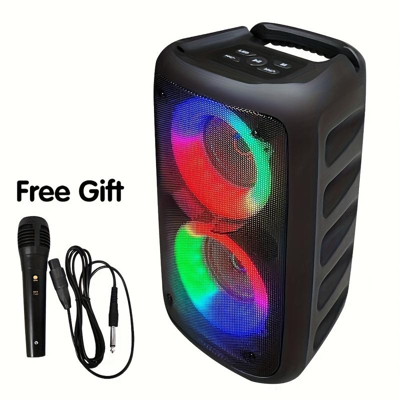 Portable Wireless Bluetooth Speaker With Microphone, Large Speaker, Stereo Speaker, Subwoofer, Outdoor Wireless Speaker, Party Disco Light, TWS, TF, AUX, MIC, The Perfect Christmas Gift