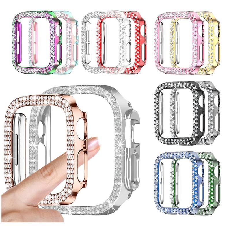 Rhinestone Decor Watch Case, 1 Count Fashionable Watch Protector Cover, Watch Accessories Compatible with Apple Watch Series X 9 8 7 6 5 4 SE