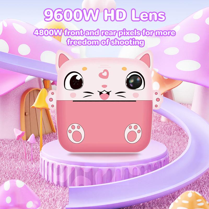 Kids Instant Camera, Christmas Birthday Gift for Girls Boys, Toddler HD Digital Camera, Portable Toys for 4 5 6 7 8 9 10 Years Old Girl