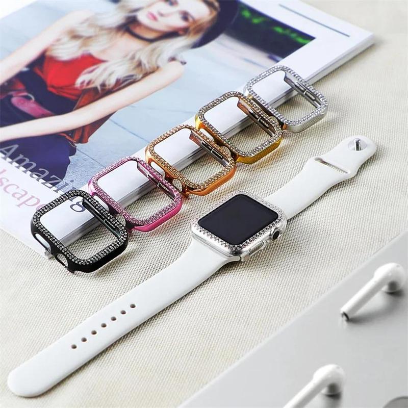 Rhinestone Decor Watch Case, 1 Count Fashionable Watch Protector Cover, Watch Accessories Compatible with Apple Watch Series X 9 8 7 6 5 4 SE