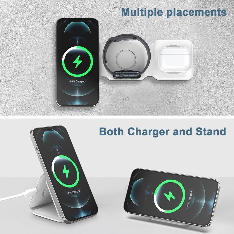 BIG SALE-Charging Station for Christmas Gift Black Friday, Compatible with iPhone 15 14 13 12 Pro Max,Apple Watch,AirPods,Adapters not Included