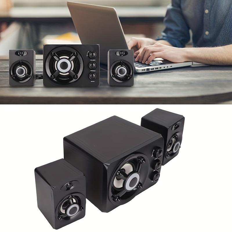 A Set of 2.1 Channel Mini Desktop Computer Speaker, Led Colorful Breathing Light, USB Powered, 3.5mm Stereo Audio, Suitable for PC, Laptop, Tablet, Home Theater, TV, Multi-Function Audio