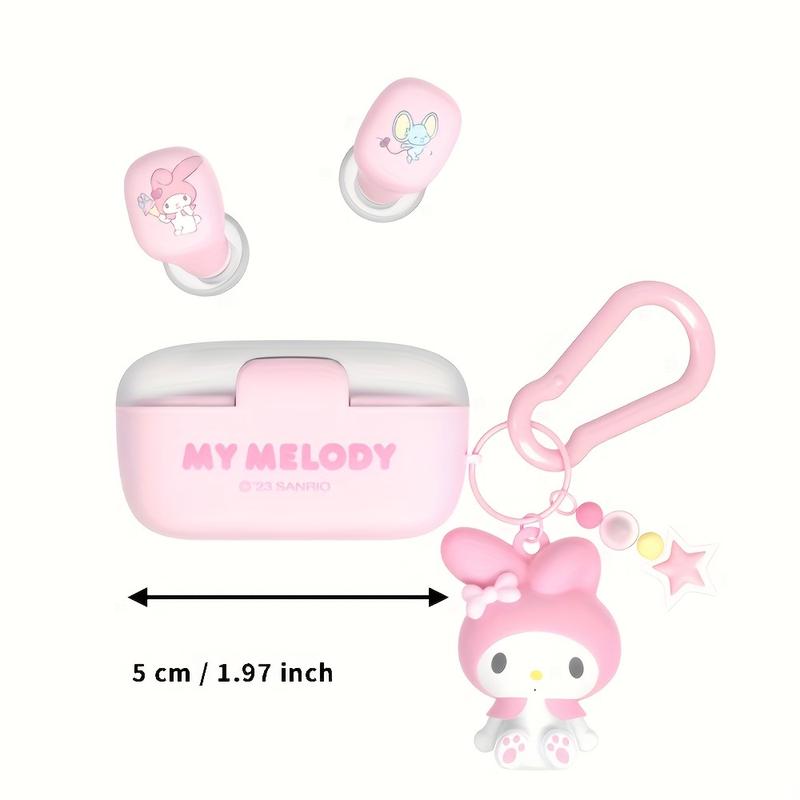 4 Styles Sanrio Hello Kitty Kuromi Melody Cinnamoroll Wireless Earphones - Unique Translucent Design, Easy Carrying, Smart Calls, Kawaii Patterned Earbuds - Perfect Cute Birthday or Christmas Gift for Girls