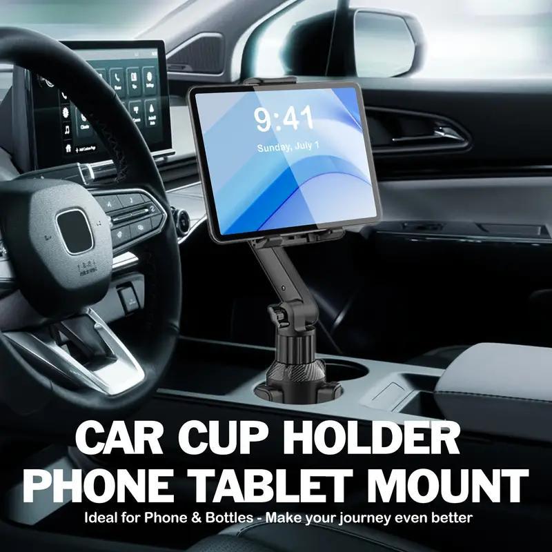 Car Cup Holder Tablet & Phone Holder, Adjustable Car Phone Holder, Universal Car Interior Accessories Compatible with 4-13inch Tablet, Cellphones