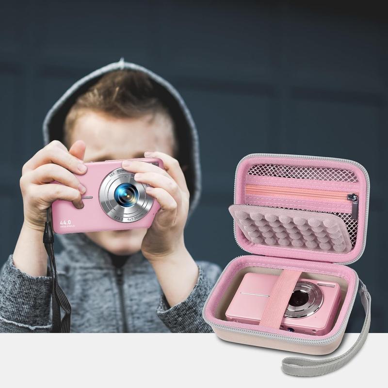 Digital Camera Case for CAMKORY for Kodak Pixpro for VAHOIALD for  DSCW800 830  for  PowerShot 180 190. Vlogging Cameras Storage Holder for Accessories (Box Only)-Pink