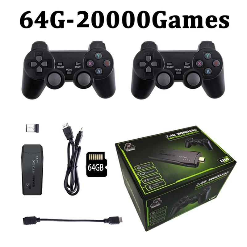 Video Game Stick Lite 4K Video Game M8 Console 64GB  2.4G Double Wireless Controller For 20000 Retro Games Kid Xmas Gift