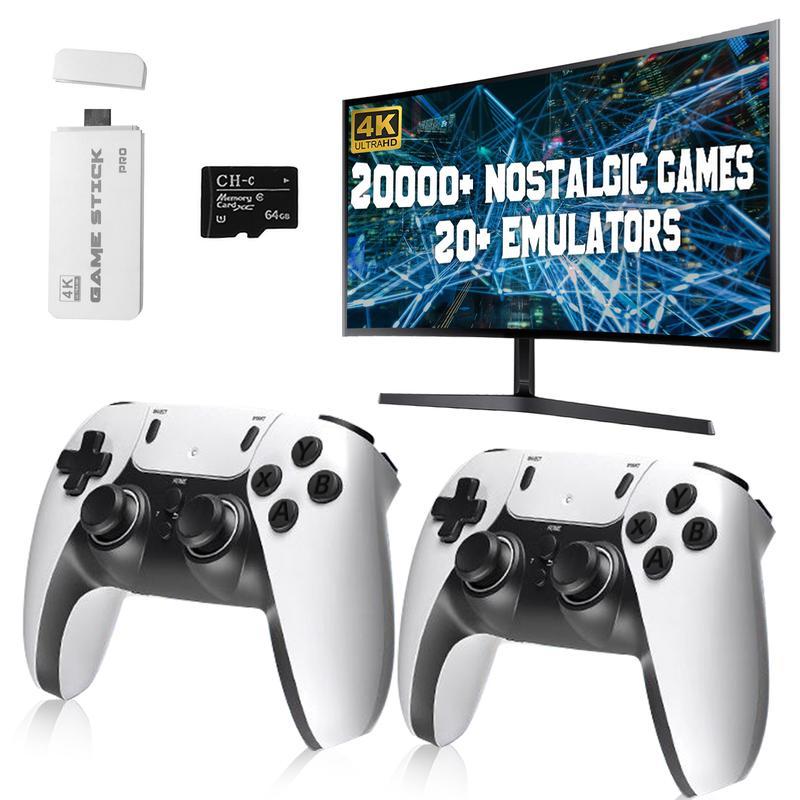 [Christmas Gift]20,000+ Retro Game Stick , Retro Game Console, Revisit Classic Games Stick , Retro Play Plug and Play Video Games Stick 26 Emulators, 4K HDMI Output, Premium Competitive Dual Controllers