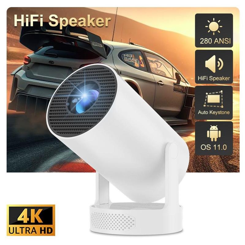 HY300 Pro HIFI Speaker Projector Android 11 Dual Wifi6 280ANSI Allwinner H713 BT5.0 1280*720P 4K Upgrade Film Sound Projector Audio