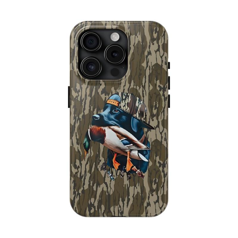 Camo Hunting Phone Case, Bold Hunting Dog With Duck Cover, Hunting Season iPhone Case For iPhone 11, 12, 13, 14, 15 Pro, Mini, Plus, Promax, 8, X, Xs, Xr, Perfect Gift for Husband, Deer Hunting, Southern Style