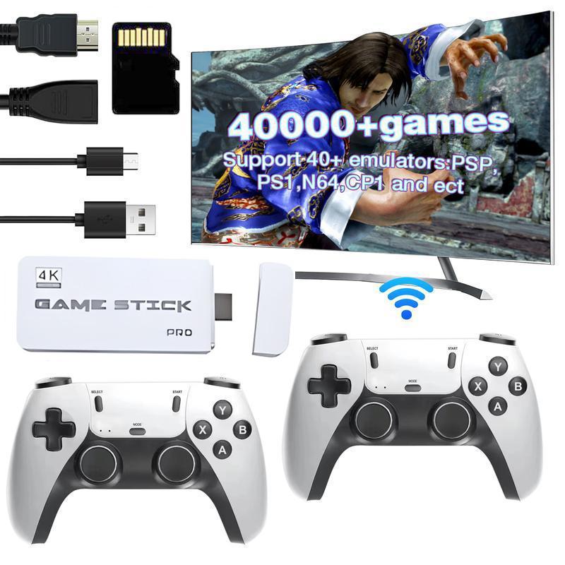 2025 New GD10 PRO Video Game Stick Console， 2.4G Double Wireless Controller Game 4K 40000+ Games Retro Games Boy Christmas Gift