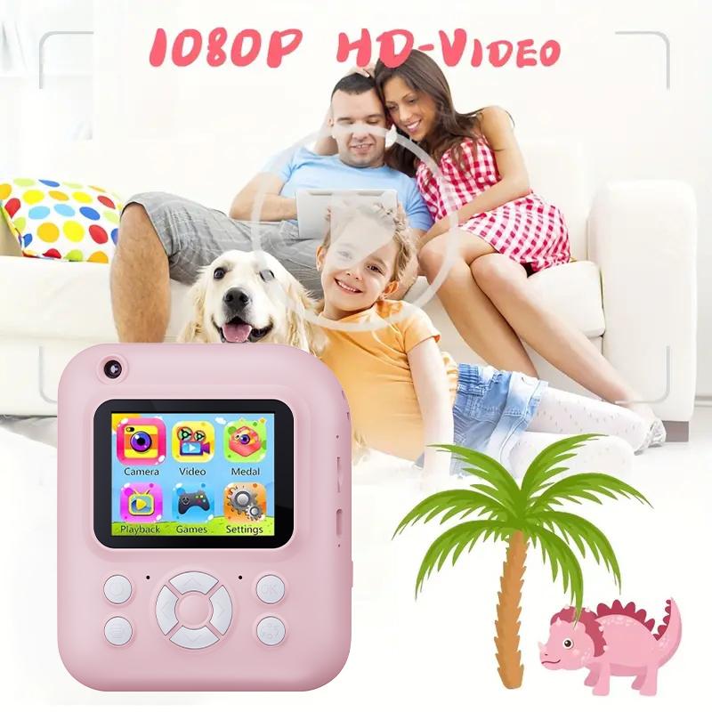 Instant Print camera, Polaroid Camera With 3 Print Paper, 32G Card Selfie Video Camera for Kids, 1080P Rechargeable Camera, Fast Photo Printing Toy camera, Chrismas Birthday gift, For All Ages