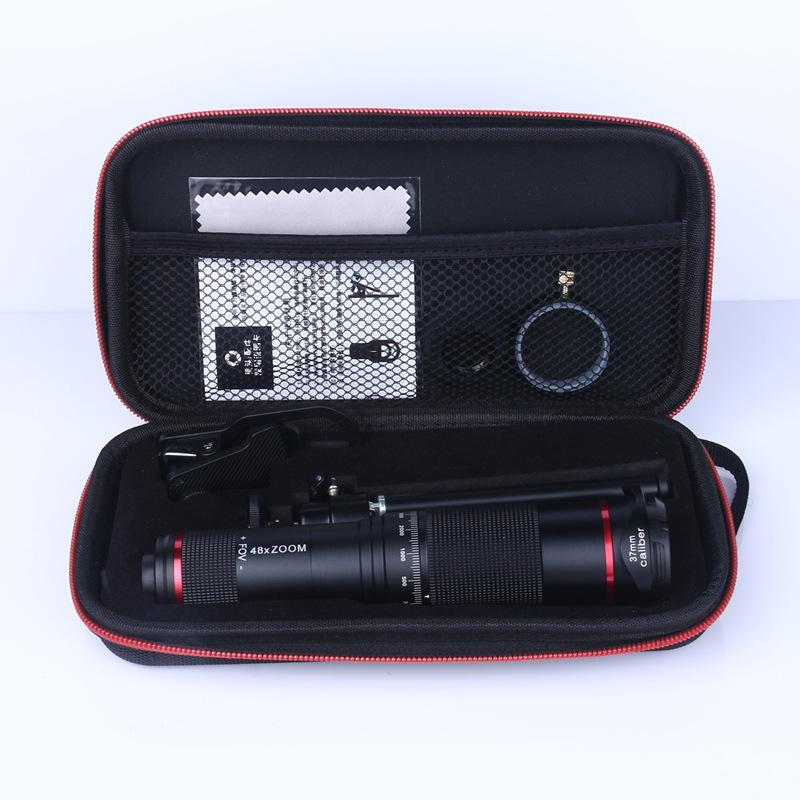 Telephoto Monocular 48X Telescope Mobile Phone Zoom Camera Lens Kit with Tripod Stand Accessories Smartphone Cellphone