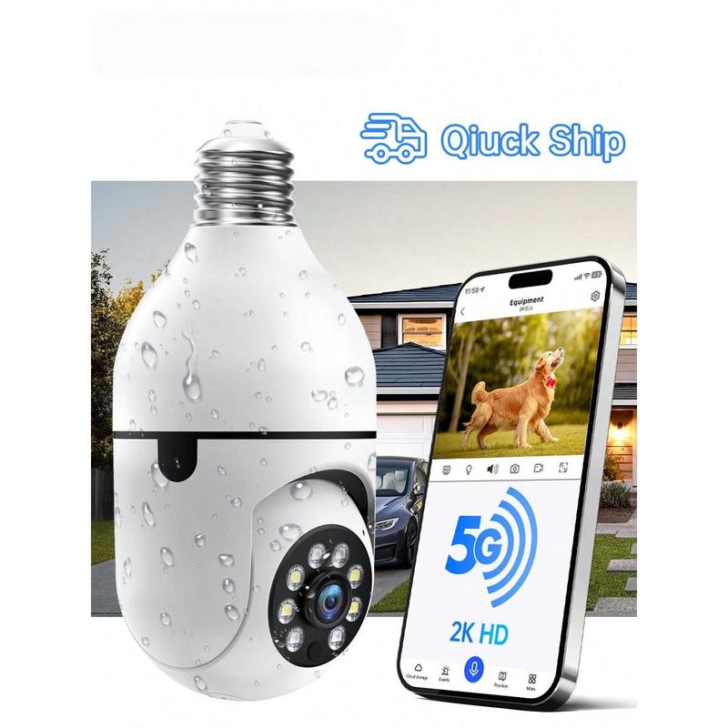 Security Camera 2K HD Light Bulb Camera Security Cameras Outdoor Wireless Indoor Camera For Home Security, IP Camera PTZ,House Cameras,5G 2.4 GHz WiFi Wireless Cameras Nanny Room Cam For Bedroom , Wireless Home Surveillance System,Light Bulb Surveillance