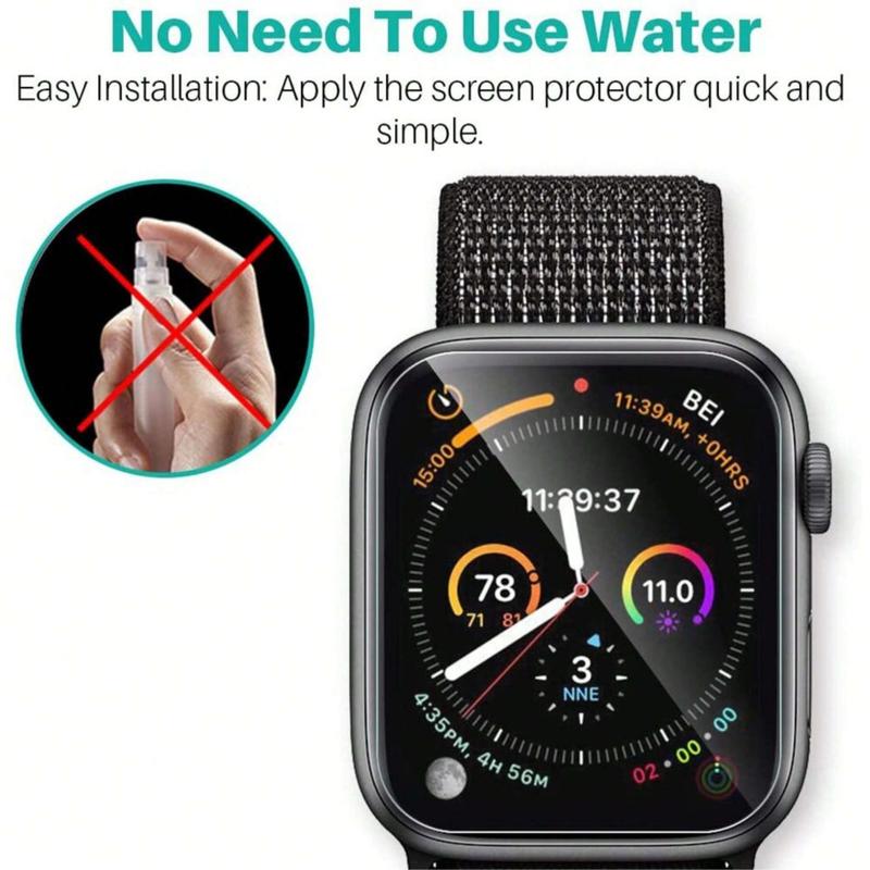 Touch Sensitive Smart Watch Protective Film, Full Coverage Watch Protector Film Compatible With Apple Watch 38mm 42mm 45mm 41mm 40mm 44mm 49mm