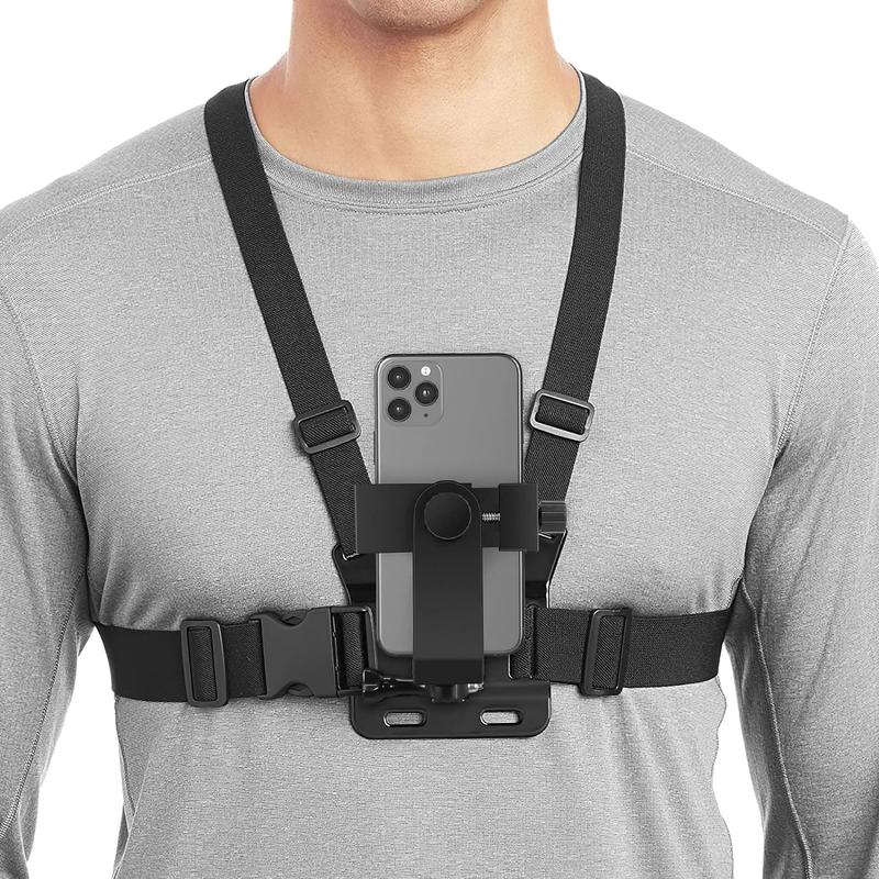 Mobile Phone Chest Strap Mount,Harness Strap Holder Universal Cell Phone Clip for Action Camera POV