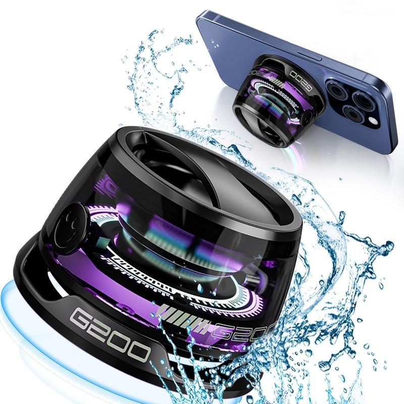 Magnetic Portable Mini Bluetooth Speaker - RGB Lighting, TWS Synchronization, 10 Hours of Battery Life, IPX5 Waterproof, Suitable for Showering, Cycling, Gaming and Outdoors, Ideal Companion for Smartphones and Holiday Gifts