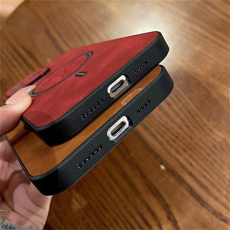 [Free! shipping] For iPhone 16 15 Plus 14 Pro Max 13 12 11 Luxury Deer Pattern For Magsafe Magnetic Slim Leather Case Shockproof Bumper Phone Cover