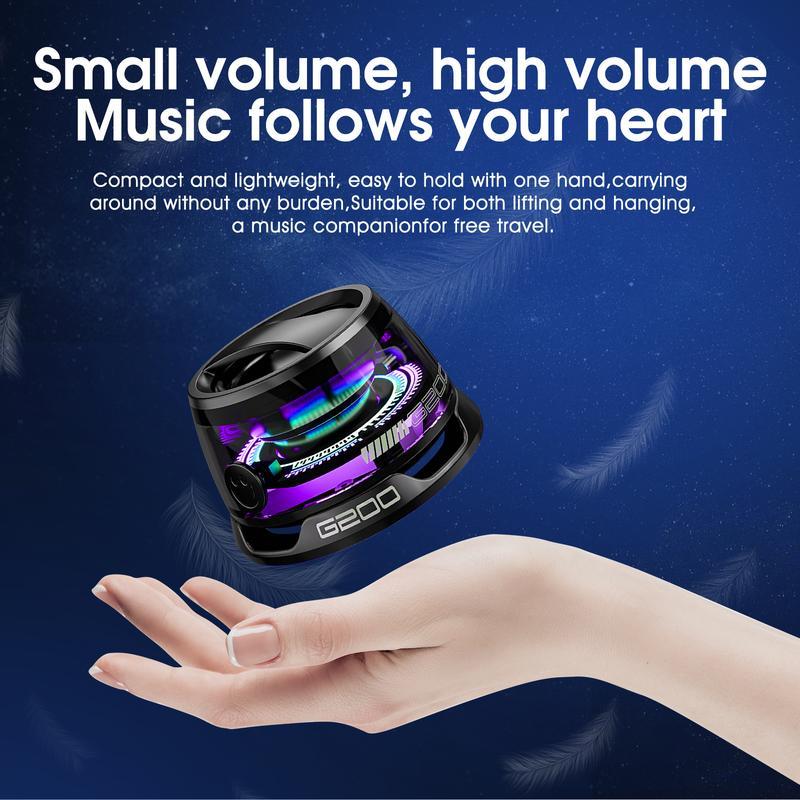 Magnetic Portable Mini Bluetooth Speaker - RGB Lighting, TWS Synchronization, 10 Hours of Battery Life, IPX5 Waterproof, Suitable for Showering, Cycling, Gaming and Outdoors, Ideal Companion for Smartphones and Holiday Gifts