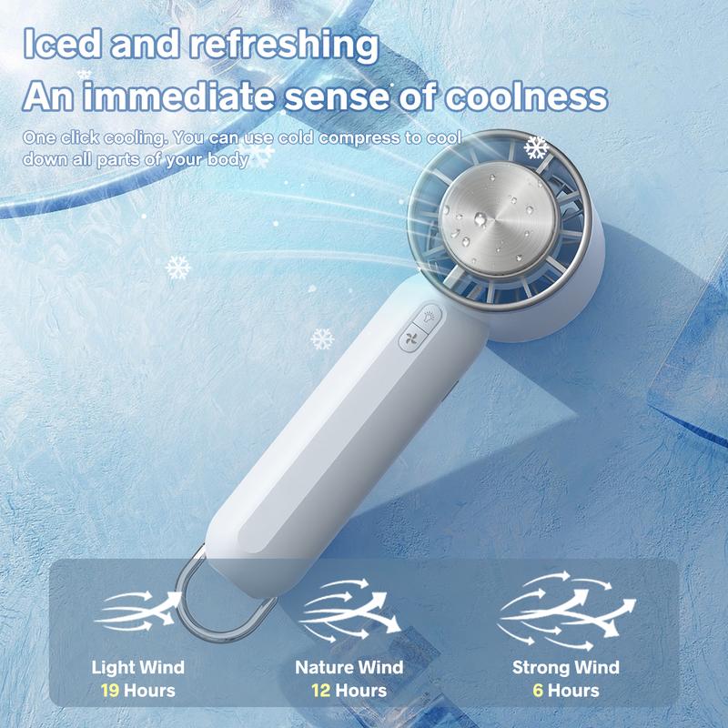 Stand Cooling Fan Portable Handheld Mini Fan USB Rechargeable Standable   Desk Fan, 3-speed adjustable wind, adjustable lighting, can be used as a camping light, Powerful Turbo Fan Bladeless Personal ice cold feeling with Carabiner Mobile Protection