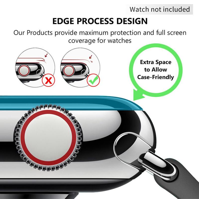 TPU HD Clear Full Hydrogel Film Screen Protector with Fingerprint Reduction (1 Count), Dustproof Function For Apple Watch